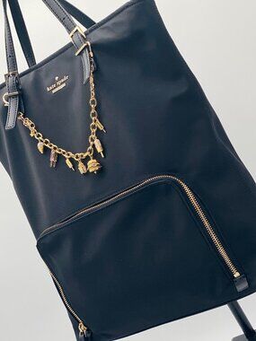 Kate Spade Black Nylon Convertible Travel Tote Backpack Bag 🖤 Monroe